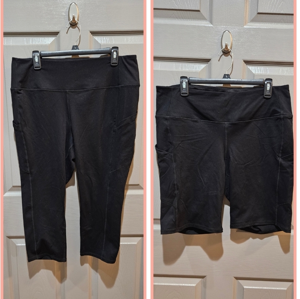 Torrid Bundle Black High-Waisted Crop Leggings & Torrid Biker shorts